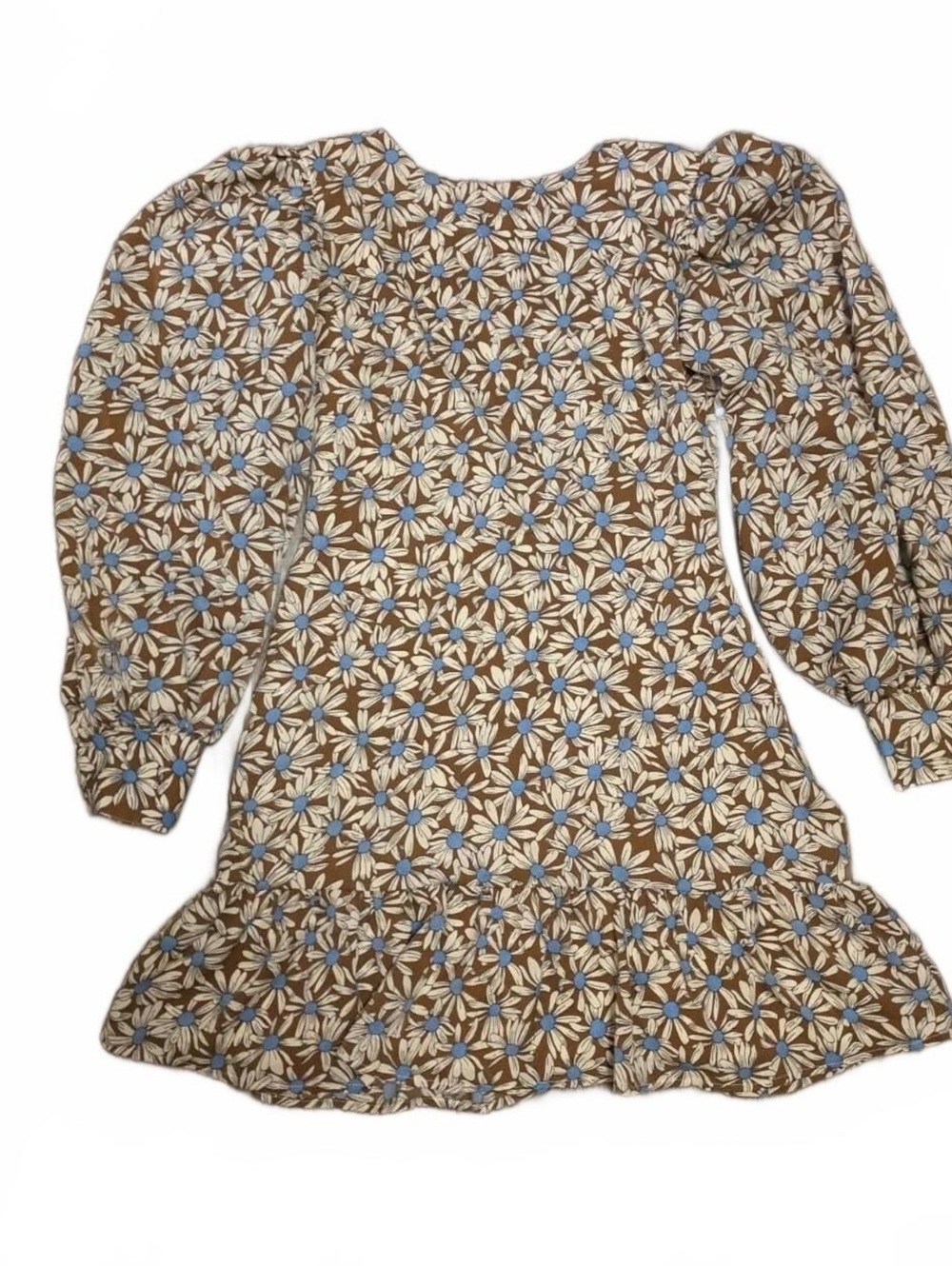 Nasty Gal Floral Puff Sleeve Dress with Ruffled Hem Size 6